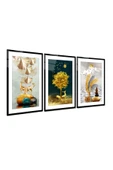 Gold Geyikler Triple Miyrem-Cam Tablo thumbnail 2