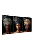 Afrikalı Kadın Triple Miyrem-Cam Tablo thumbnail 2