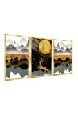 Gold Geyik Triple Miyrem-Cam Tablo thumbnail 2