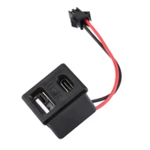 Type-C / Usb A Dişi Soket Kavisli  2 Pin 10cm Kablo Jst Çift Usb 5V 2A Panel Montaj Cep Telefonu Tablet Led Lamba Şarj Adaptör Fan thumbnail 7
