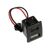 Type-C / Usb A Dişi Soket Kavisli  2 Pin 10cm Kablo Jst Çift Usb 5V 2A Panel Montaj Cep Telefonu Tablet Led Lamba Şarj Adaptör Fan thumbnail 3