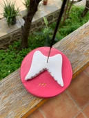 Seramik Tütsülük Pembe Melek Kanatlı Anneye Hediye thumbnail 2