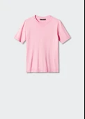Mango Kısa Kollu Kazak Pembe thumbnail 1