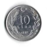T.C. 10 Lira 1987 (mp1950) thumbnail 2