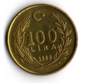 T.C. 100 Lira 1989 (mp1964) thumbnail 2