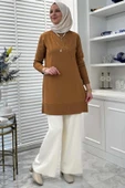 Gonca Taşlı Triko Tunik Camel thumbnail 9