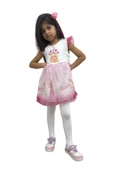 Barbie Baskılı  Kız Elbise 2/5  yaş thumbnail 5