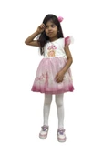 Barbie Baskılı  Kız Elbise 2/5  yaş thumbnail 3