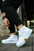 Bağcıklı Erkek Sneaker Bot Beyaz Beyaz thumbnail 2