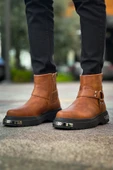 Fermuarlı Erkek Düz Bot Taba thumbnail 1