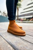 Düz Triko Erkek Sneaker Bot Taba thumbnail 4
