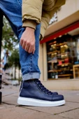 Bağcıklı Erkek Sneaker Bot Lacivert thumbnail 1