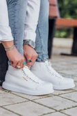 Bağcıklı Erkek Sneaker Bot Beyaz thumbnail 1