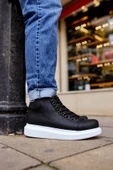 Bağcıklı Erkek Sneaker Bot Siyah thumbnail 1