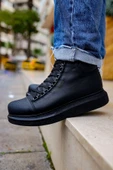 Bağcıklı Erkek Sneaker Bot Siyah thumbnail 2