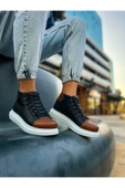 Bağcıklı Erkek Sneaker Bot Siyah Taba thumbnail 5