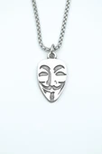 V For Vendetta Gümüş Kaplama Örme Zincir Kolye thumbnail 1