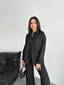 Nakışlı Uzun Kollu Gömlek - Siyah thumbnail 4