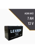 Lexron 7A - 12V  Kuru Tip Akü  Agm Akü thumbnail 1
