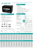 Lexron 12A - 12V  Kuru Tip Akü (Agm Akü) thumbnail 2