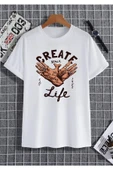 CREATE-1057 Baskılı Oversize Penye T-shirt thumbnail 1