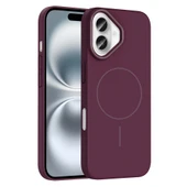 iPhone 16 Plus Kılıf Kablosuz Şarj Özellikli Ruby Silikon Kapak thumbnail 12