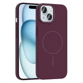 iPhone 15 Kılıf Kablosuz Şarj Özellikli Ruby Silikon Kapak thumbnail 11