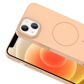 iPhone 13 Kılıf Kablosuz Şarj Özellikli Ruby Silikon Kapak thumbnail 6