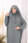 Medine Kendinden Peçeli Sufleli Cilbab 6032 Mint thumbnail 5