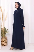 Taş Detaylı Elbise 6033 Lacivert thumbnail 3