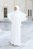 Sufleli Namaz Elbisesi 6034 Ekru thumbnail 1