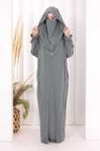 Medine Kendinden Peçeli Sufleli Cilbab 6032 Mint thumbnail 2
