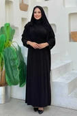 Şallı Drape Detaylı Sandy Elbise 3922 Siyah thumbnail 3