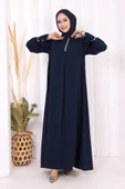 Taş Detaylı Elbise 6033 Lacivert thumbnail 1