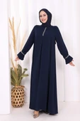Taş Detaylı Elbise 6033 Lacivert thumbnail 2