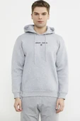 Oversize Kapüşonlu Sweatshirt - Gri thumbnail 1