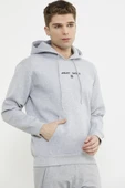 Oversize Kapüşonlu Sweatshirt - Gri thumbnail 4