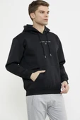 Oversize Kapüşonlu Sweatshirt - Siyah thumbnail 3