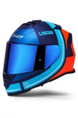LS2 Storm 2 Slant Mat Mavi Turuncu Kask thumbnail 2