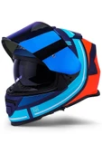 LS2 Storm 2 Slant Mat Mavi Turuncu Kask thumbnail 3