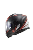 LS2 Ff800 Storm 2 Nerve Mat Black Red Motorcu Kaskı thumbnail 1