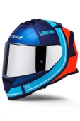 LS2 Storm 2 Slant Mat Mavi Turuncu Kask thumbnail 2