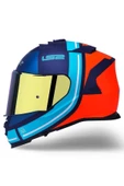 LS2 Storm 2 Slant Mat Mavi Turuncu Kask thumbnail 1