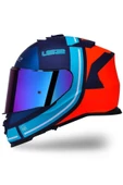 LS2 Storm 2 Slant Mat Mavi Turuncu Kask thumbnail 1