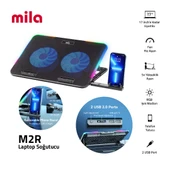 Classone Mila Serisi M2 R-TYPE 13-17 inch RGB Işıklı, 2 Büyük Fan, Telefon Standı,2 USB Notebook Soğutucu Stand thumbnail 1