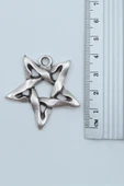 Pentagram Gümüş Kaplama Örme Zincir Kolye thumbnail 3