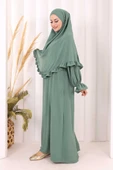 Sufleli Namaz Elbisesi 6034 Mint thumbnail 3