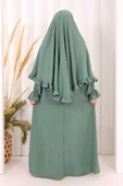 Sufleli Namaz Elbisesi 6034 Mint thumbnail 4