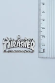 Thrasher Magazine Gümüş Kaplama Örme Zincir Kolye thumbnail 3