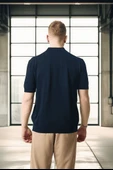 Polo Yaka Basic Düğmeli Triko Erkek T-Shirt - Lacivert thumbnail 4